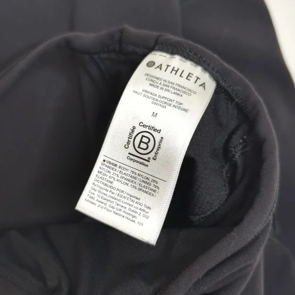 Athleta Vinyasa Support Top Black size Medium - Picture 3 of 7